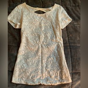 Open back white lace top